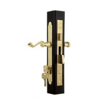 Slim Line Storm Security Door Lock Brass Left Hand Single Cylinder S7135