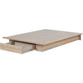 Rustic Oak Full/Queen Platform Bed with Drawer Z876743
