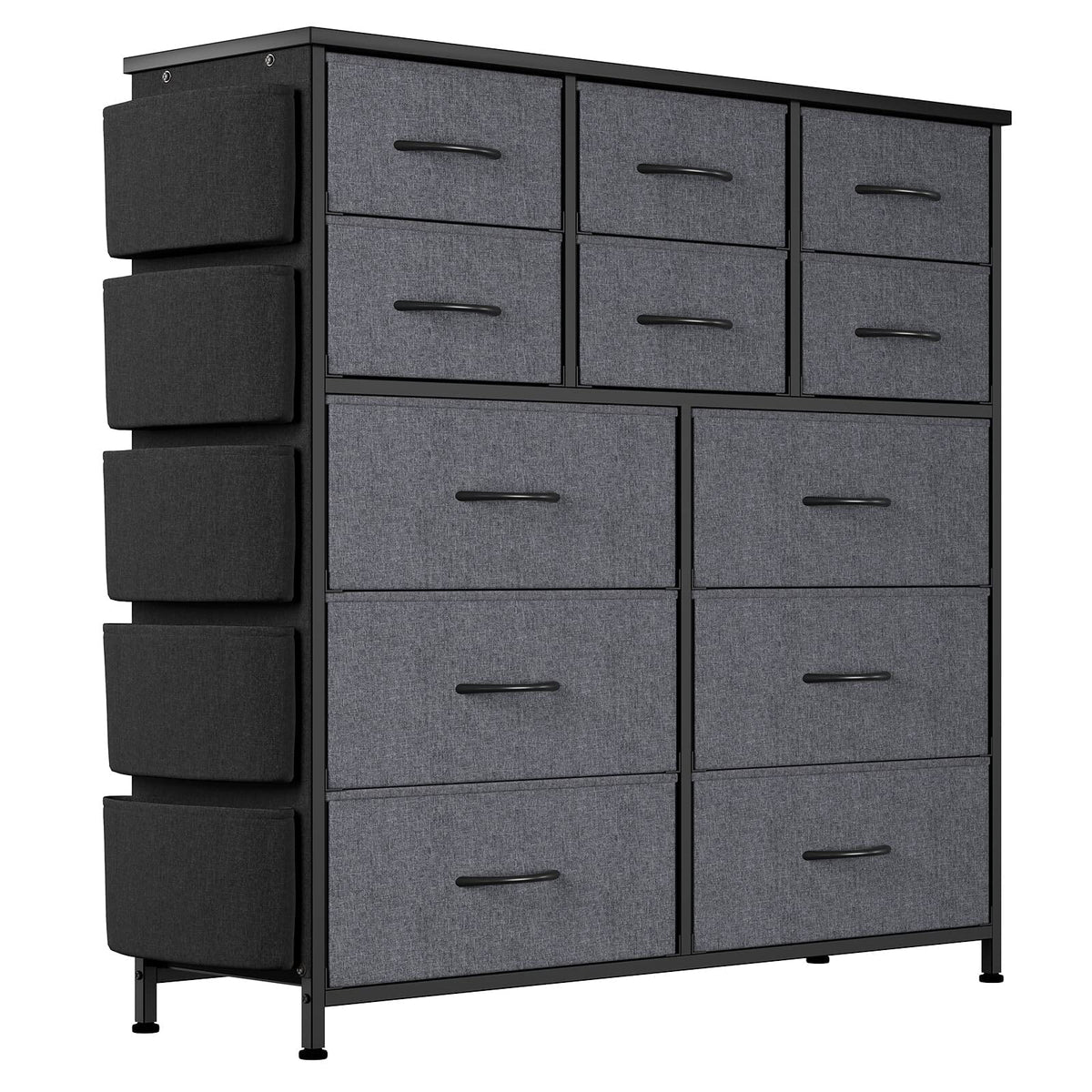 12 Drawer Fabric Dresser with Wood Tabletop S4586