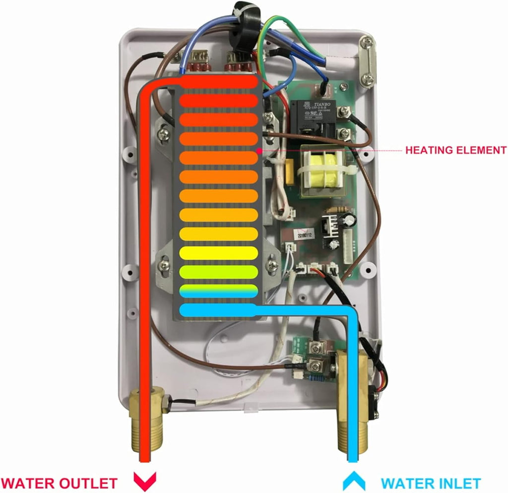 Electric Tankless Water Heater 6.5KW 220V Black Q147206