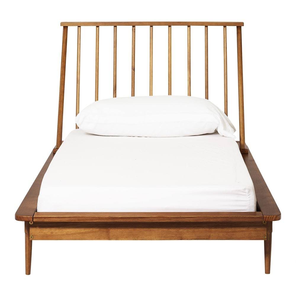 Twin Mid Century Solid Wood Spindle Bed O69373
