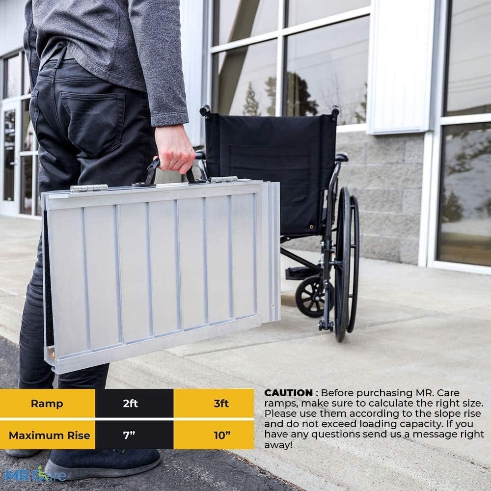Portable Foldable Wheelchair Ramp with Handle (2FT) Q333