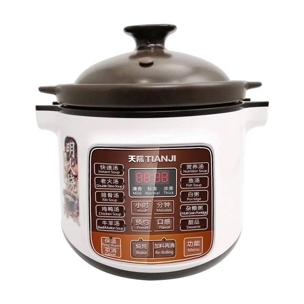 Electric Stew Pot 4L Slow Cooker Ceramic Inner Pot 120V 600W B53063