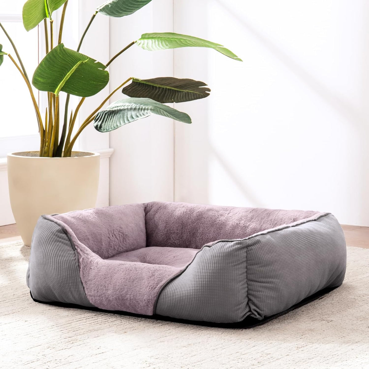 Grey Soft Rectangle Pet Bed 25x21in J340