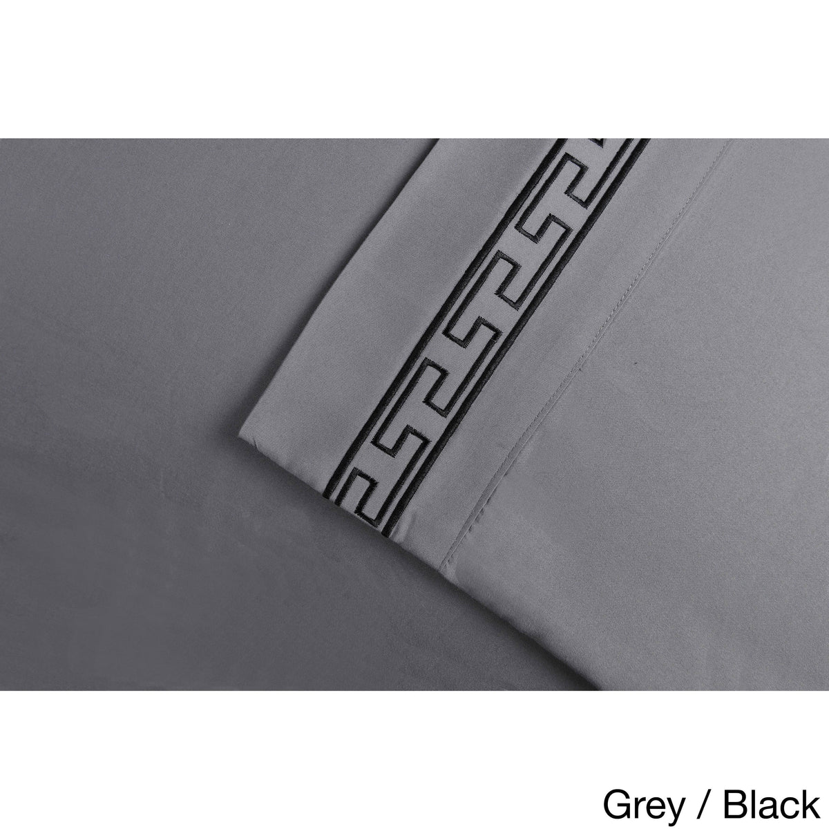 Black California King Embroidery Sheet Set J70377