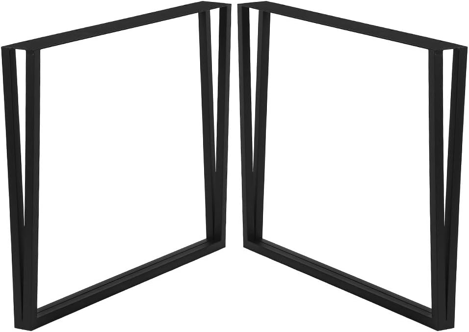 28” Height 18” Wide Black Metal Table Legs 2 PCS X36741