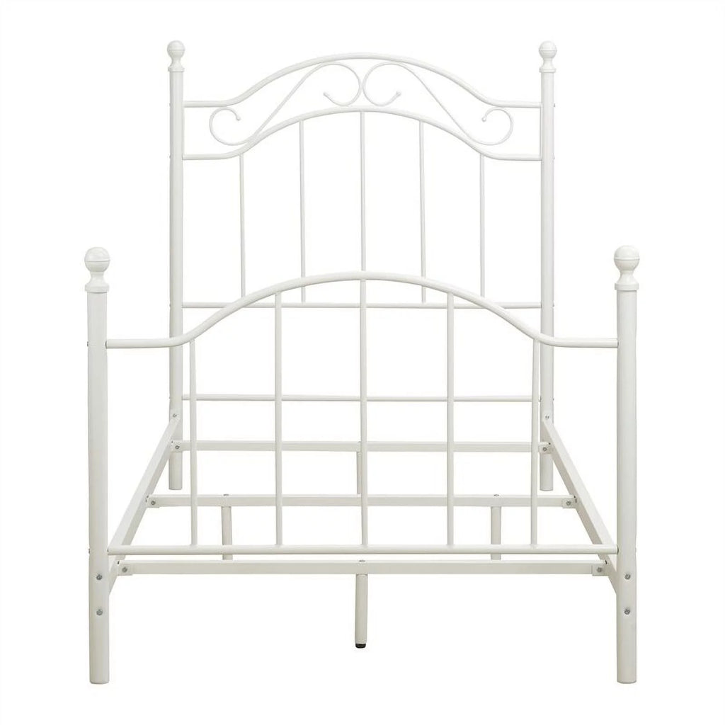 White Twin Metal Bed X4176