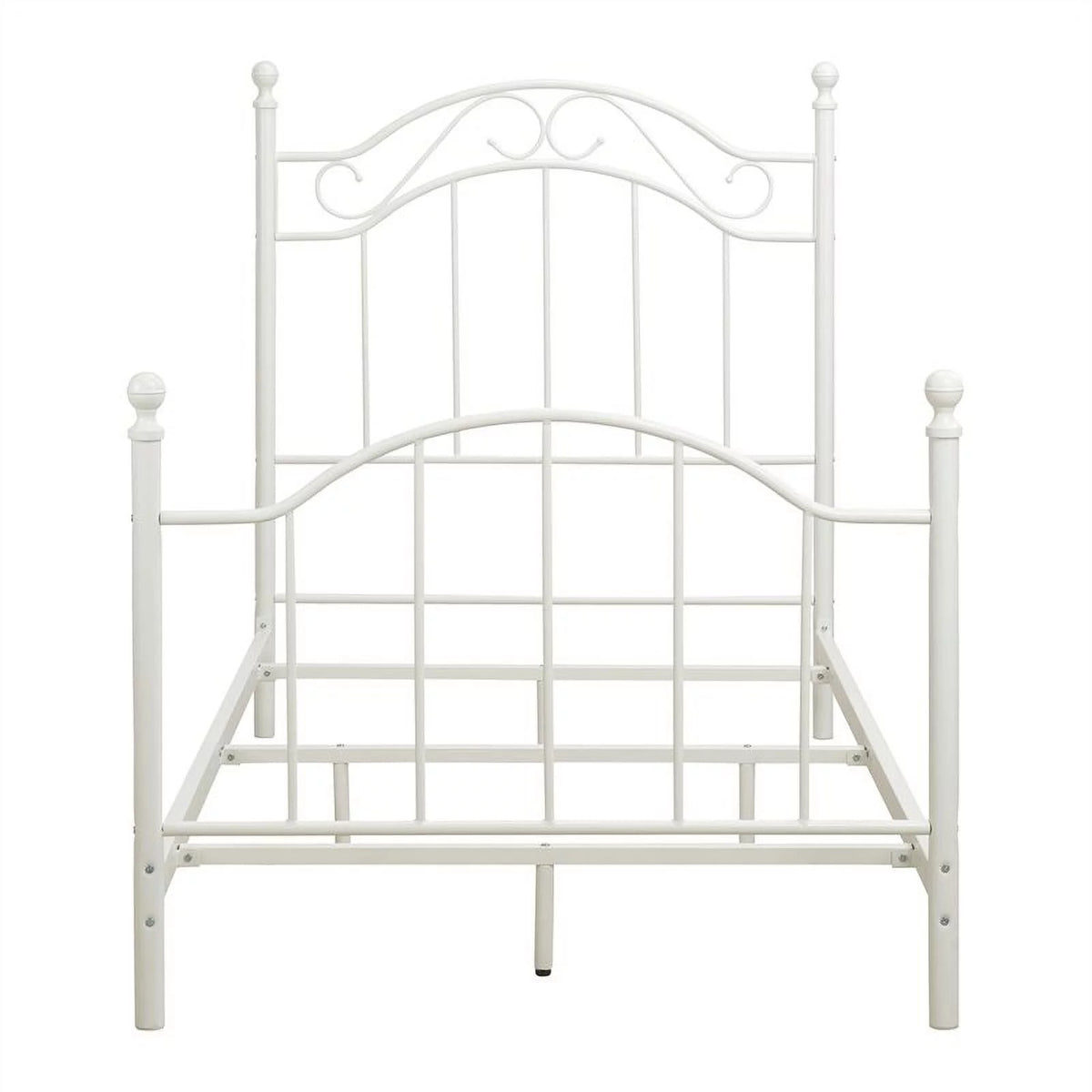 White Twin Metal Bed X4176