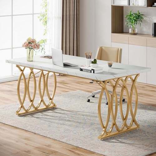 White 63" W Executive Desk Q34236