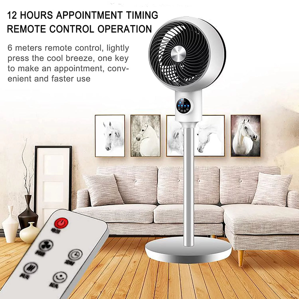 Electric Fan Upright Swing Head Floor Standing Air Circulation Fan Remote Control Y6585