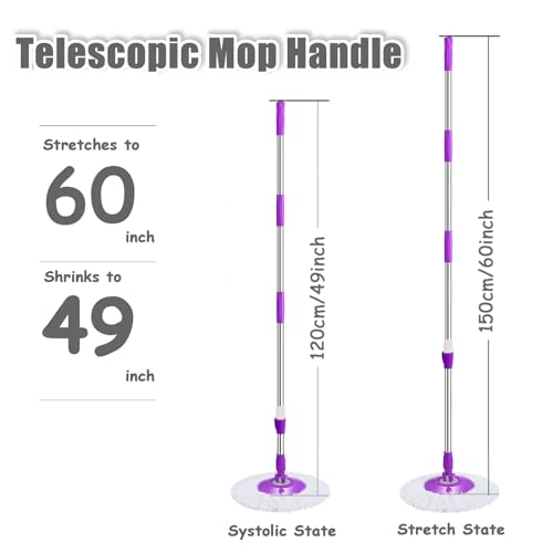 60-inch Rotating Telescopic Spin Mop Replacement Handle T12983