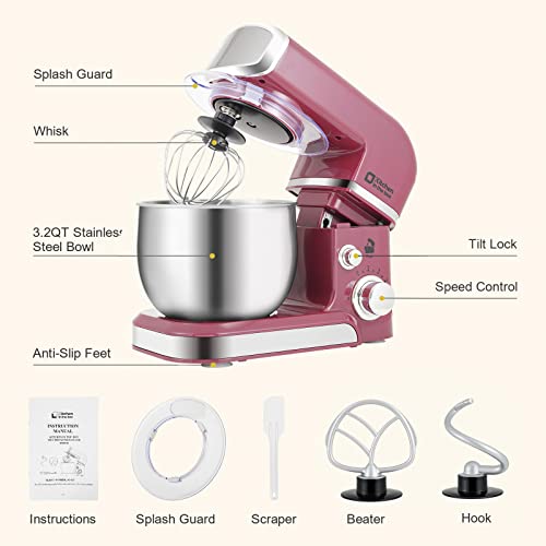 3.2Qt 6 Speeds Blue Electric Food Mixer S662