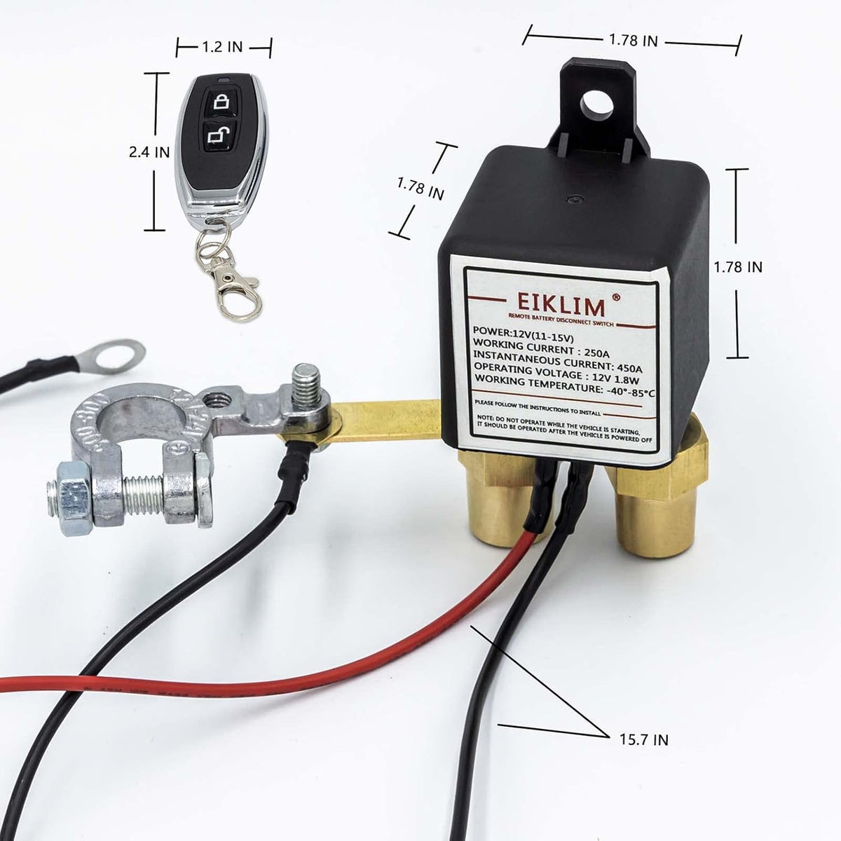 Dual Remote Control 12V 250A Battery Disconnect Switch Pack of 2 H54636