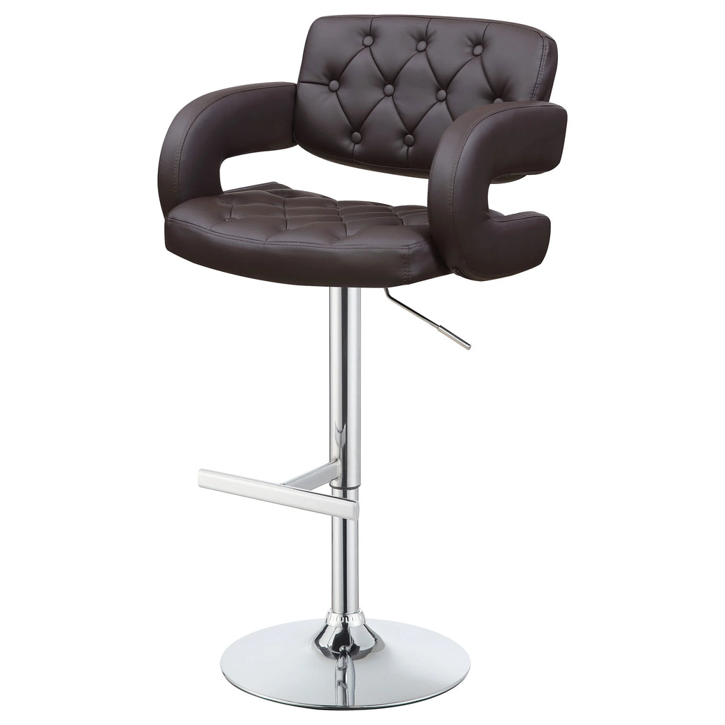 Adjustable Bar Stool Chrome and Brown W873889