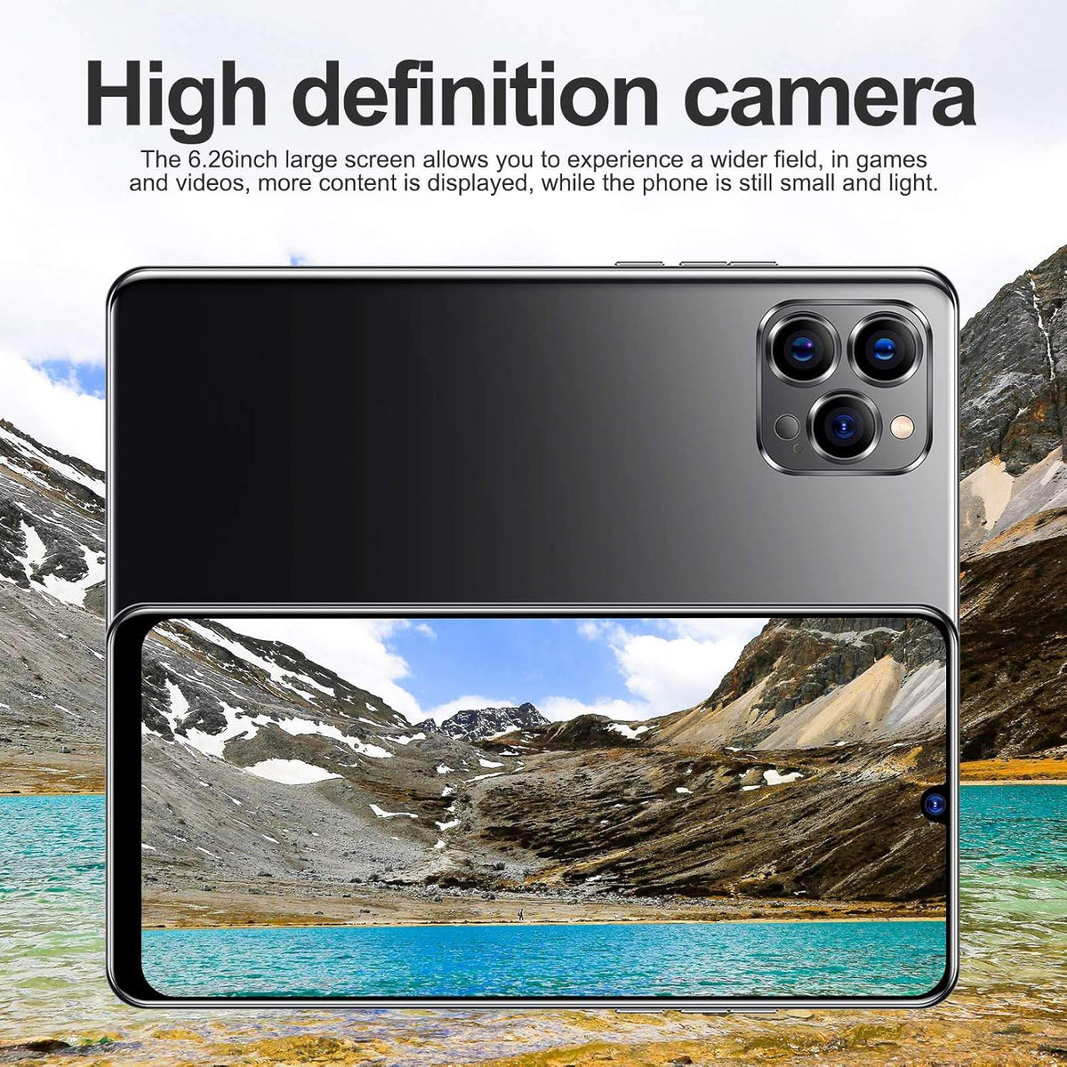 Unlocked Android Smartphone 6.26in Large Screen Dual Card Black N3121