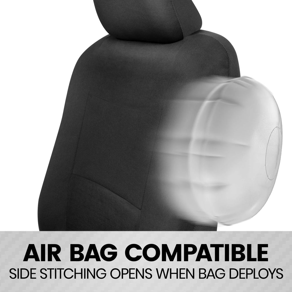 Black PolyPro Car Seat Covers Front Set B50293
