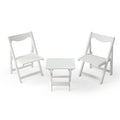 Foldable Small Table and Chair Set with 2 Chairs White L20716