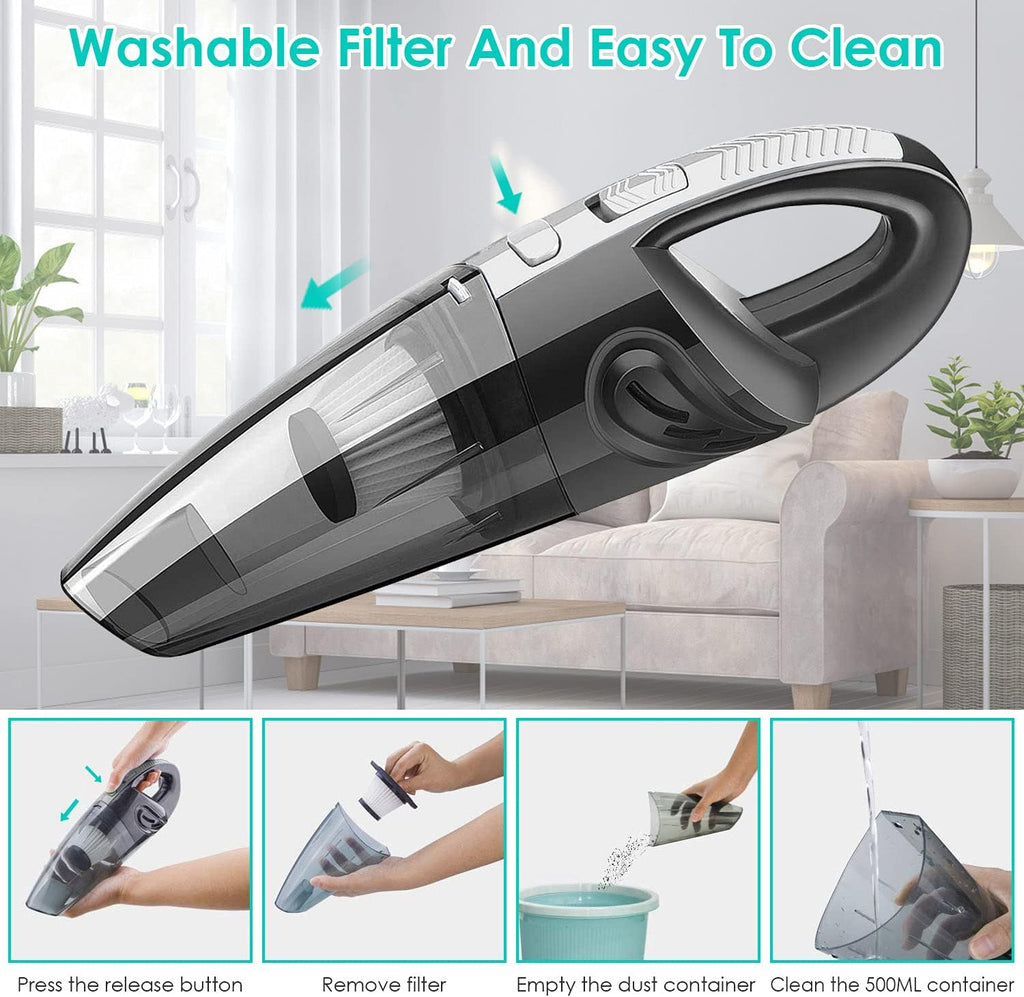 Portable Handheld Cordless Rechargeable Mini Car Vacuum Cleaner W450