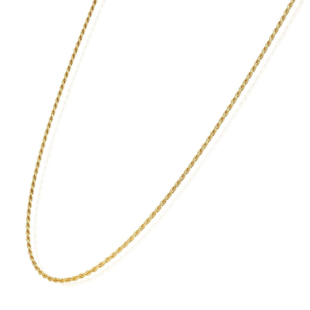 18K Yellow Gold Over Silver Rope Chain Necklace 16"-24" A532208