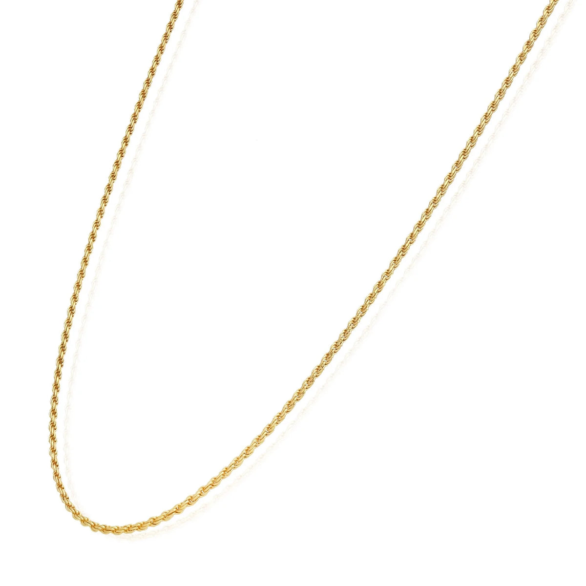 18K Yellow Gold Over Silver Rope Chain Necklace 16"-24" A532208