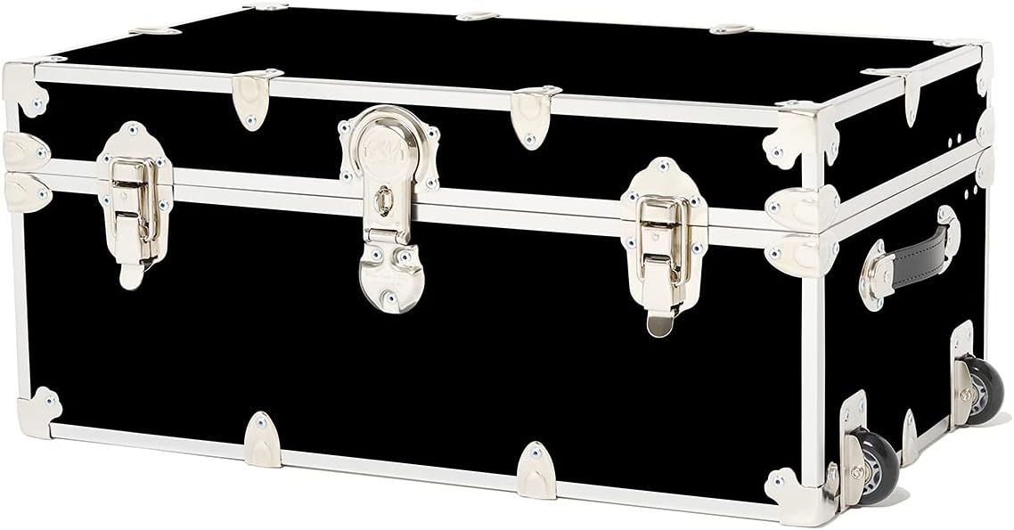Large Armor Roller Trunk with Mounted Wheels 32x18x14 Black R277306