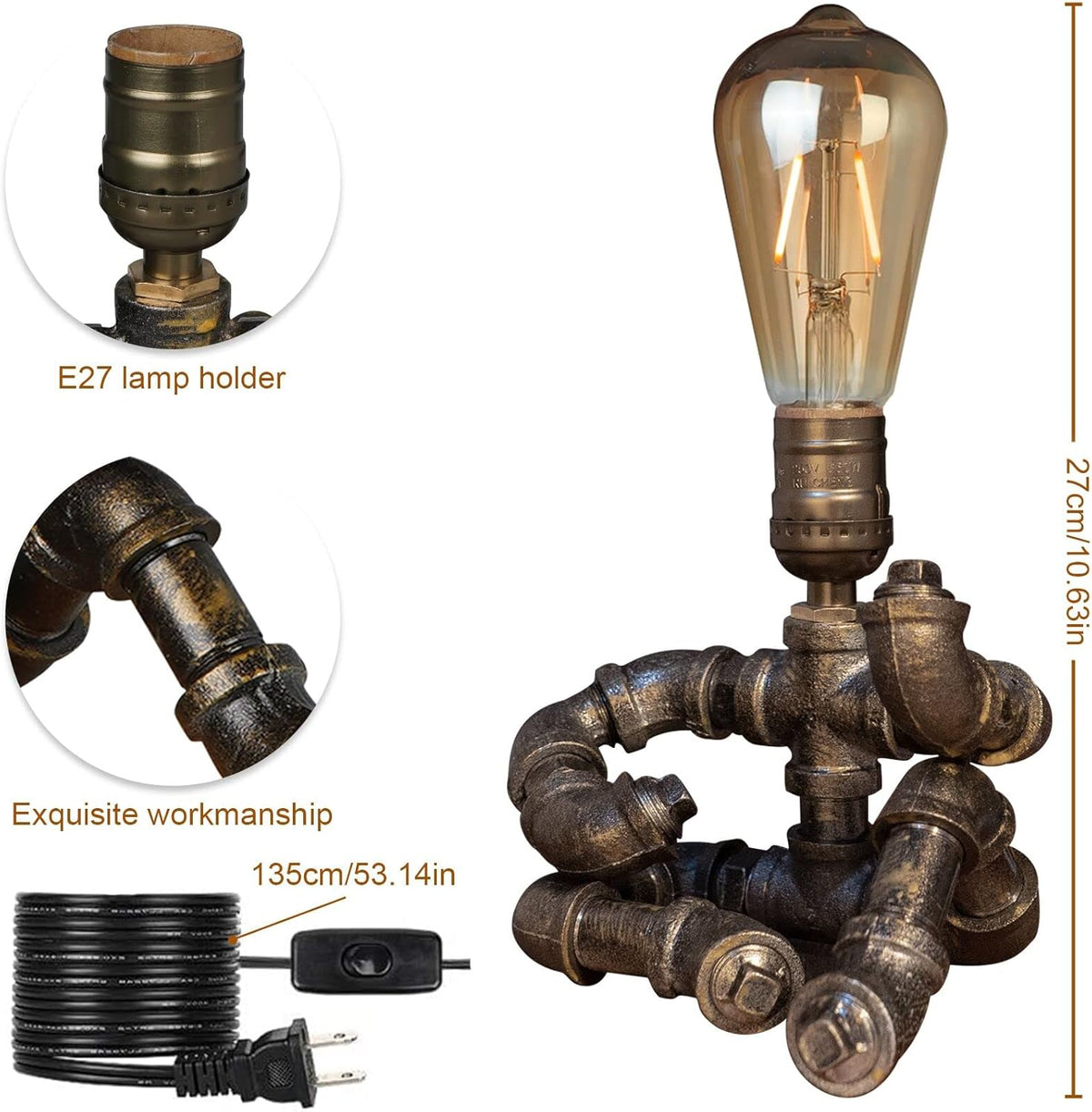 Bronze Metal Pipe Robot Table Lamp L701