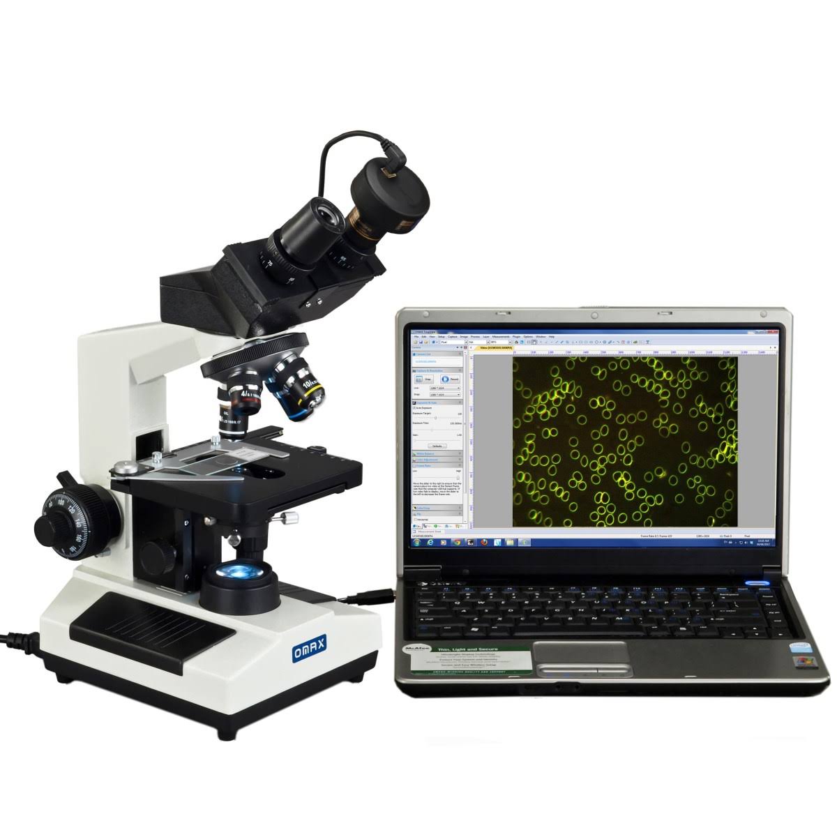 40X-2000X Binocular Compound Microscope with LED Light and 1.3MP Camera U717
