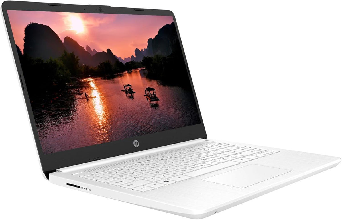 14-inch HD Laptop Computer Intel Dual Core 2.8GHz 8GB RAM 128GB 64GB SSD 64GB Card Webcam Bluetooth HDMI USB-C Wi-Fi Windows 11 S White T461