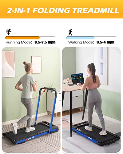 Under Desk Treadmill Walking Pad 2 in 1 Folding Compact Electric Running Machine Q4448