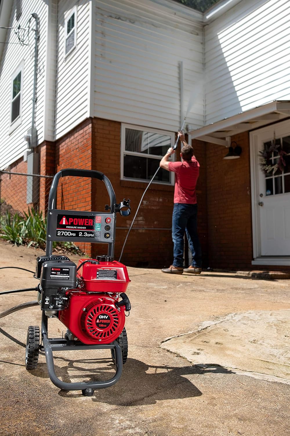 Gas Powered Pressure Washer 2700 PSI 2.3 GPM 7HP with 3 Nozzle Attachments X582