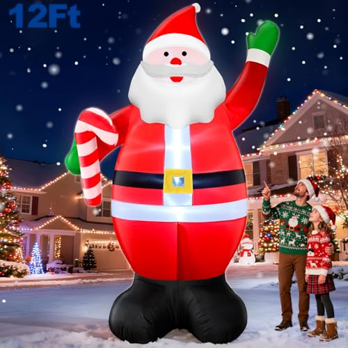 Giant Christmas Inflatables Santa Claus with Built-in LED Lights H1921