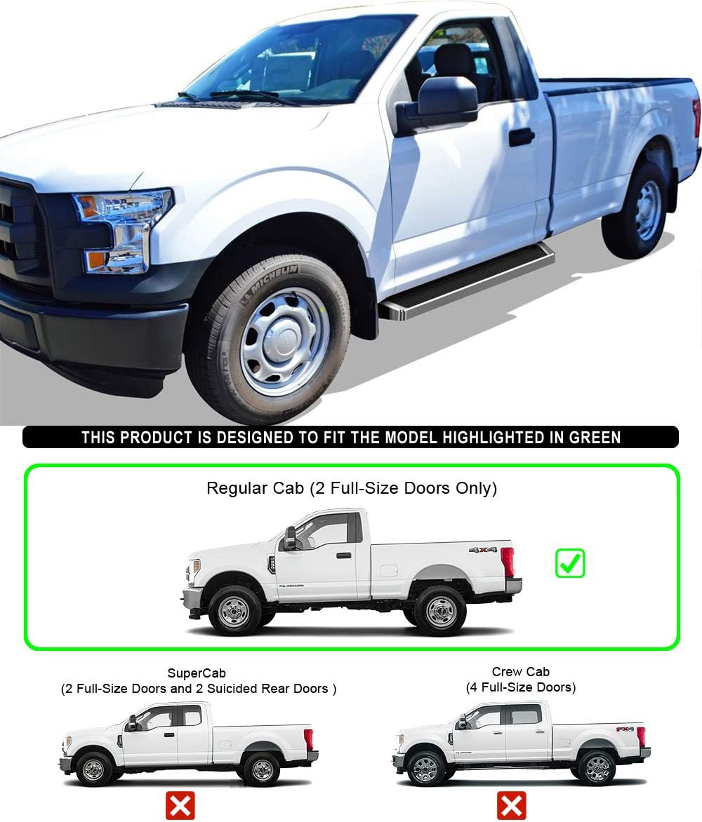 6in Running Boards for Ford F150 Regular Cab M8181