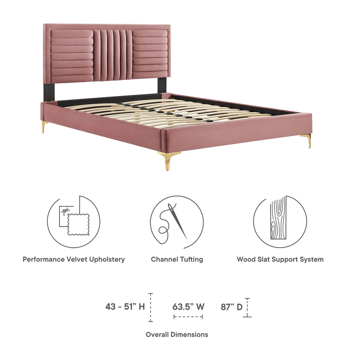 King Platform Bed U113