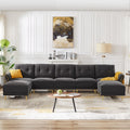 Gray Modular Sectional Sofa with Chaise and Ottomans P77654