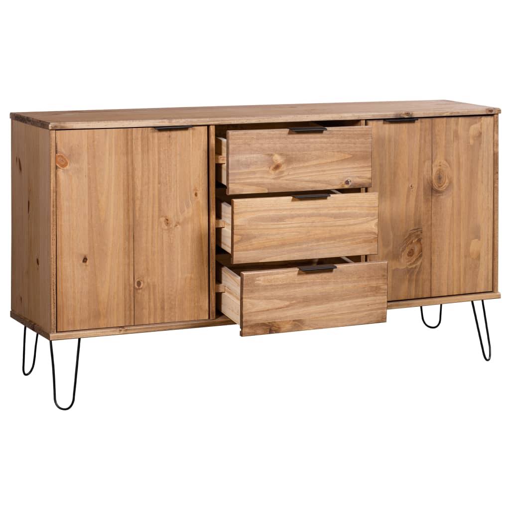 Gray Solid Pine Wood Sideboard N991