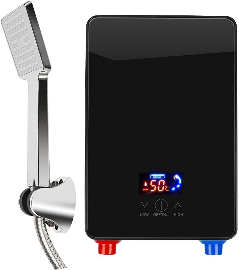 Electric Tankless Water Heater 6.5KW 220V Black Q147206