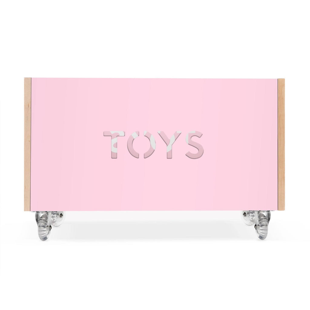 Walnut / Pacific Blue Toy Box Chest on Casters E8727