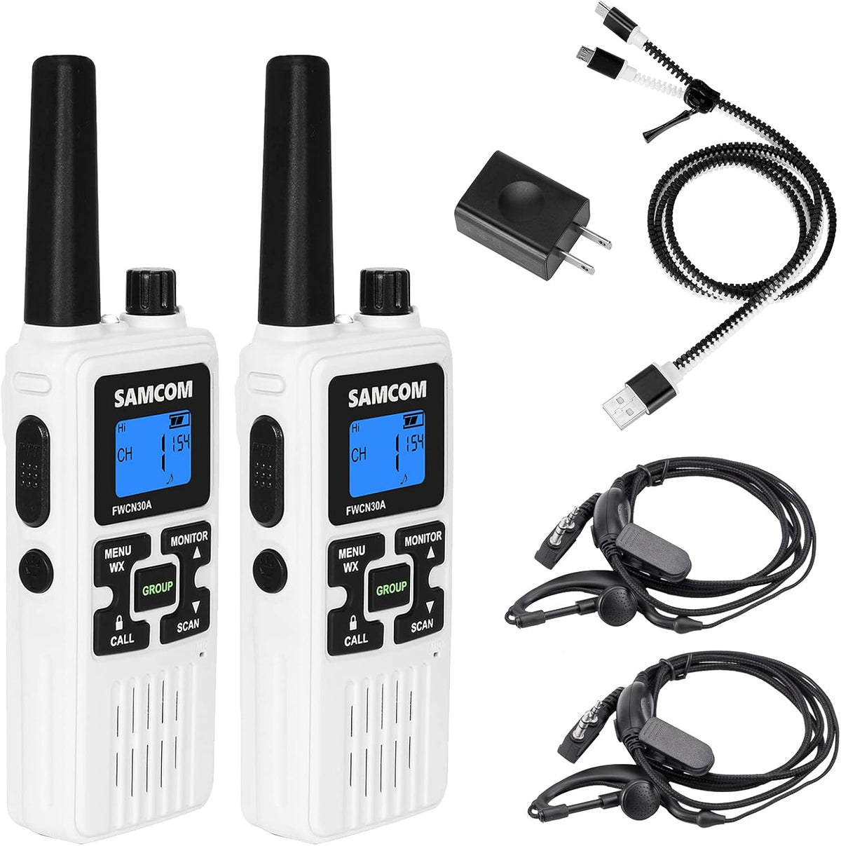 Rechargeable Handheld Two Way Radio 22 Channels 2 Packs Z60927