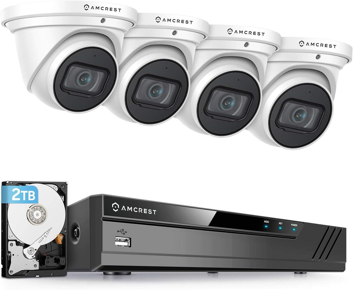 4K Security Camera System with 8CH PoE NVR and 4 Weatherproof Cameras L25815