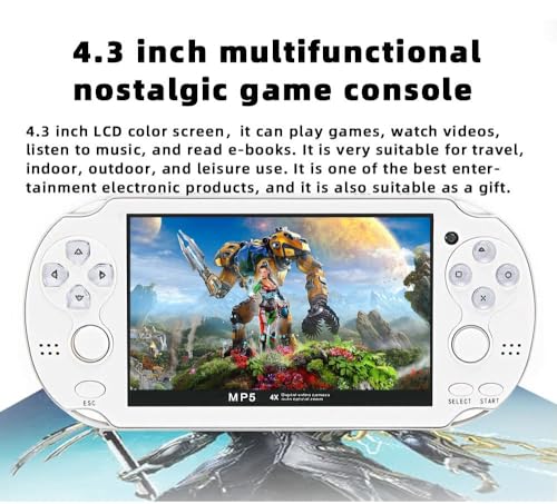 Handheld Game Console 4.3 inch Double Joystick 8GB 2200 Retro Game Portable Black E45234