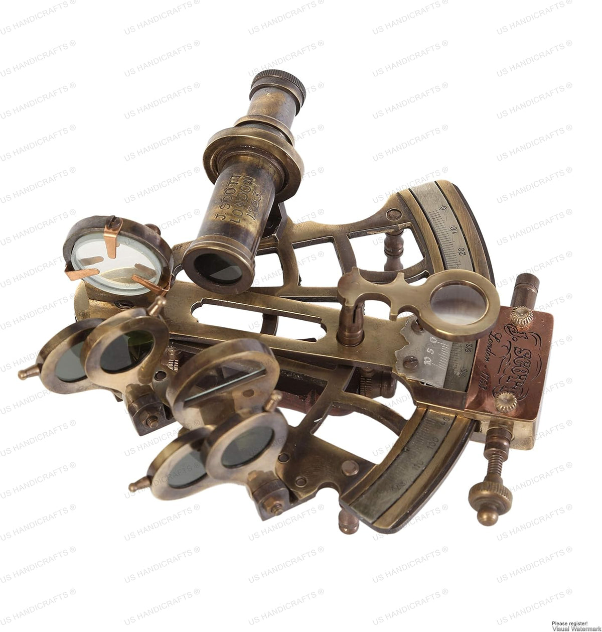 Brass Nautical Sextant with Hardwood Box Z2586