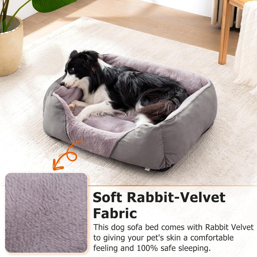 Grey Soft Rectangle Pet Bed 25x21in J340