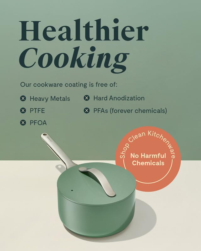 Nonstick Ceramic Sauce Pan with Lid (3 qt) - Perracotta R70604