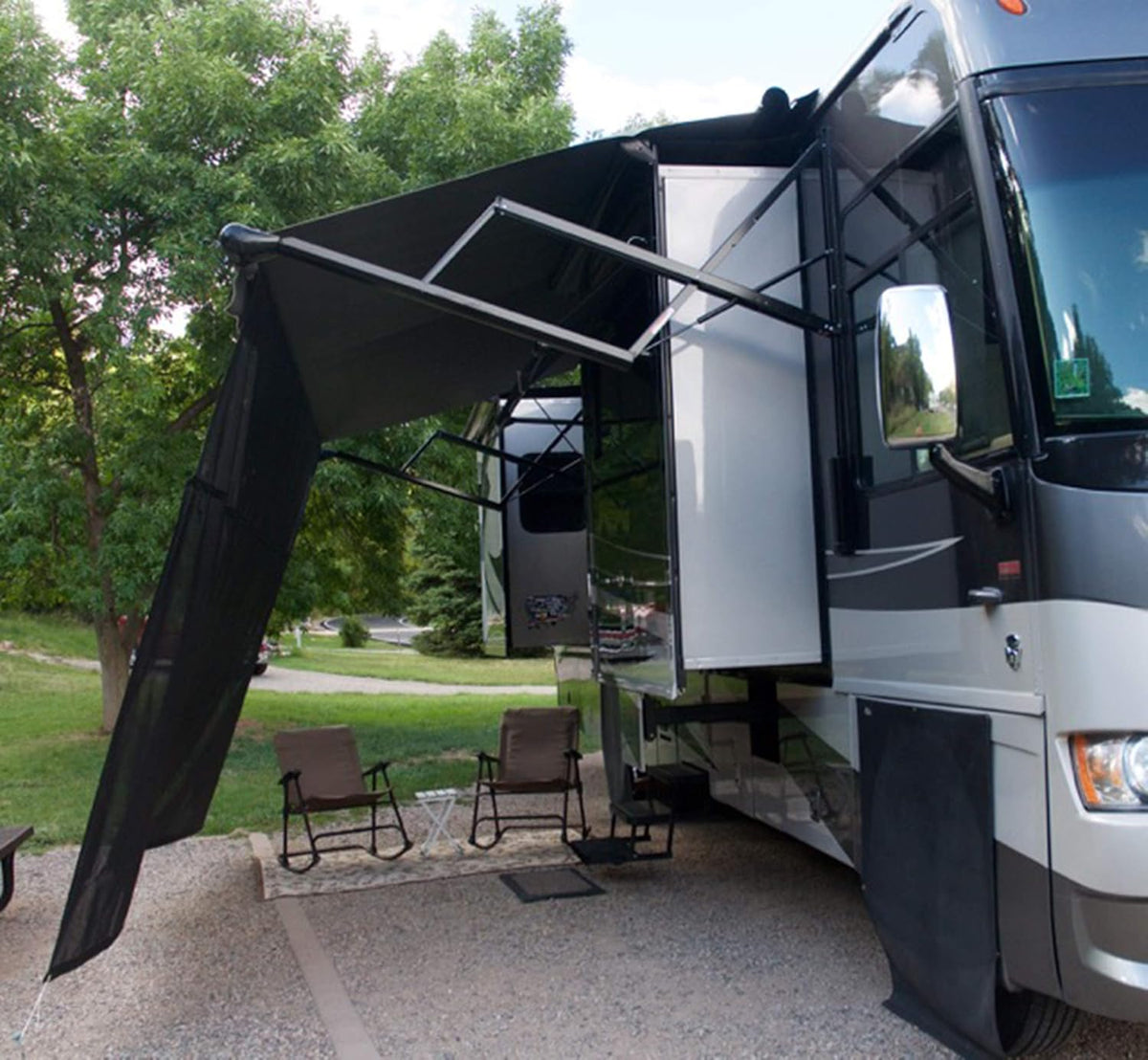 Black 13' x 9' Drop RV Awning M2522