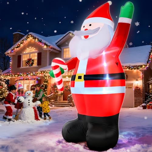 Giant Christmas Inflatables Santa Claus with Built-in LED Lights H1921