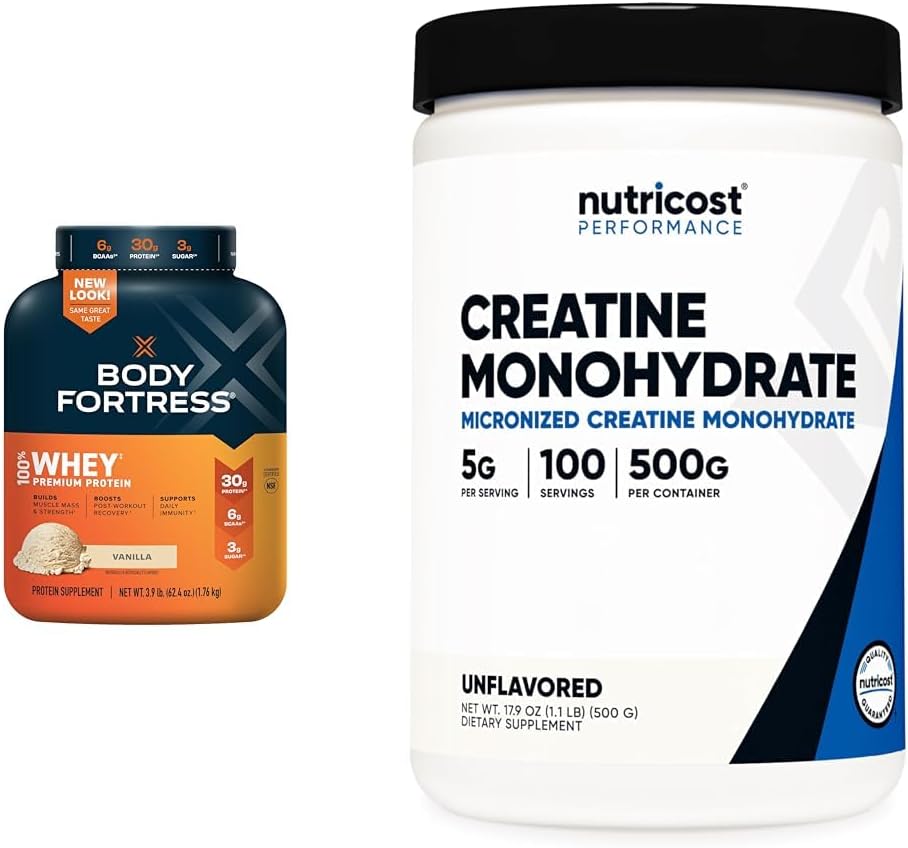 Vanilla Whey Protein Powder 1.78lbs and Creatine Monohydrate Powder 500G V396087