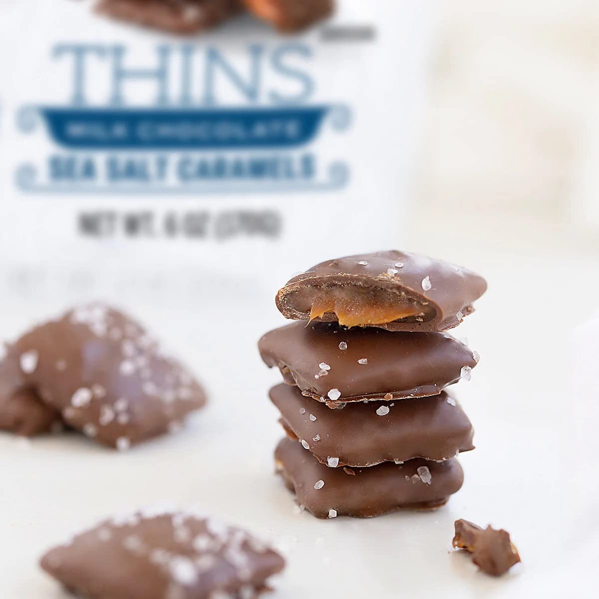 Milk Chocolate Sea Salt Caramel THINS - 6 ounce bag Z9271