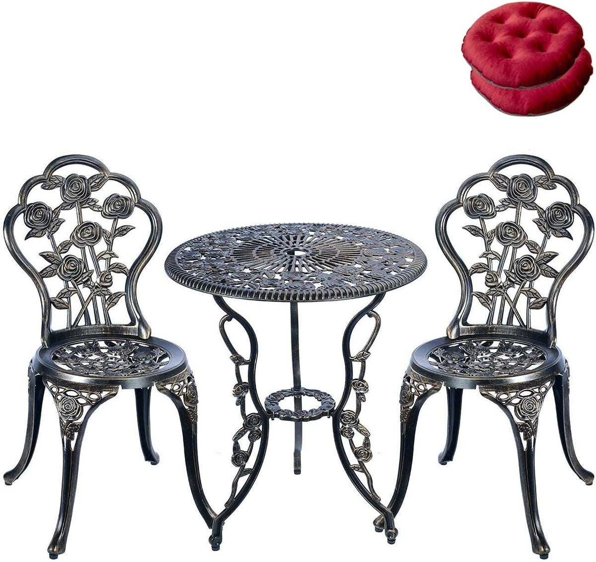 5-Piece Cast Aluminum Patio Bistro Table Set U298420