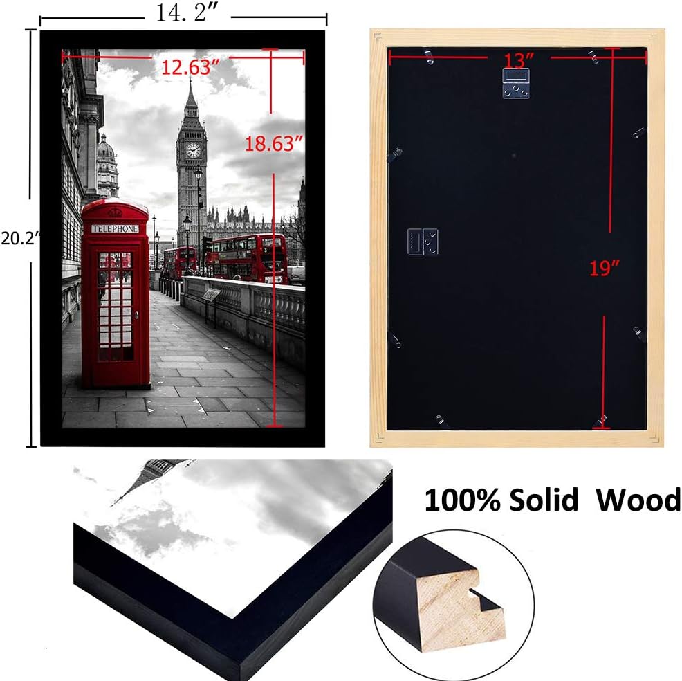 Solid Wood 16x20 Poster Frame 3 Pack Black P53143
