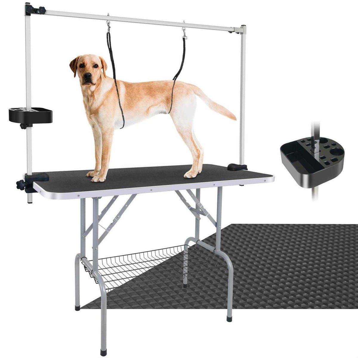 45'' Foldable Heavy Duty Dog Pet Grooming Table with Tool Holder N49372